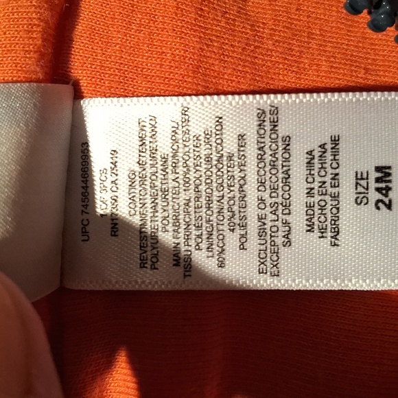 Little me size 24-month Orange tiger hooded lightweight coat - Picture 5 of 5